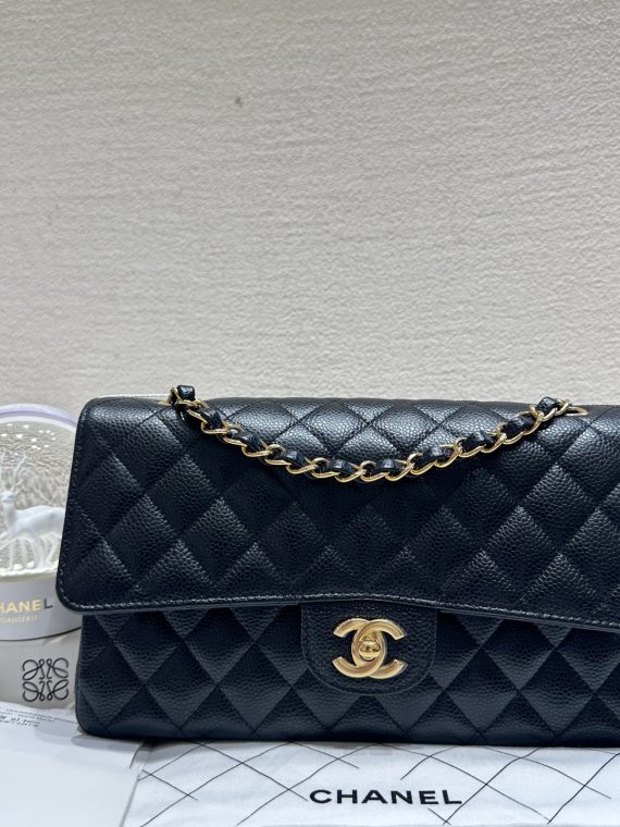 HB20432 Chanel new condition caviar classic flap bag medium 2024 full set