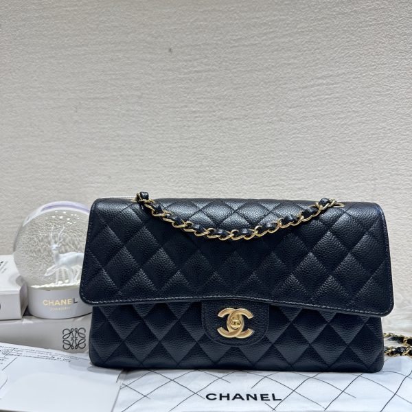 HB20432 Chanel new condition caviar classic flap bag medium 2024 full set