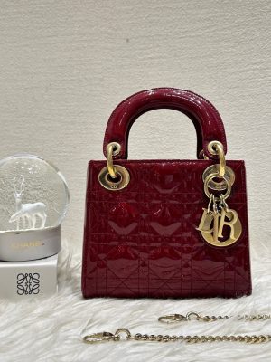 HB20527  DIOR patent red 3 grid lady dior 2017