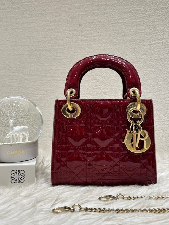 HB20527  DIOR patent red 3 grid lady dior 2017