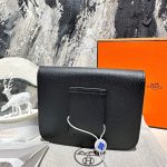 HB12860 Hermes Constance Slim Black Gold wallet